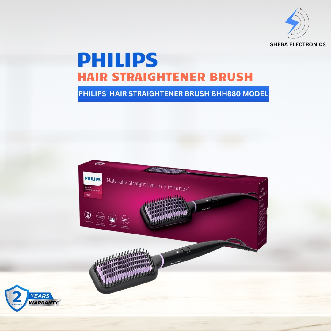 Philips BHH880 StyleCare Essential Heated Brush – Smooth, Shiny, Naturally Straight Hair