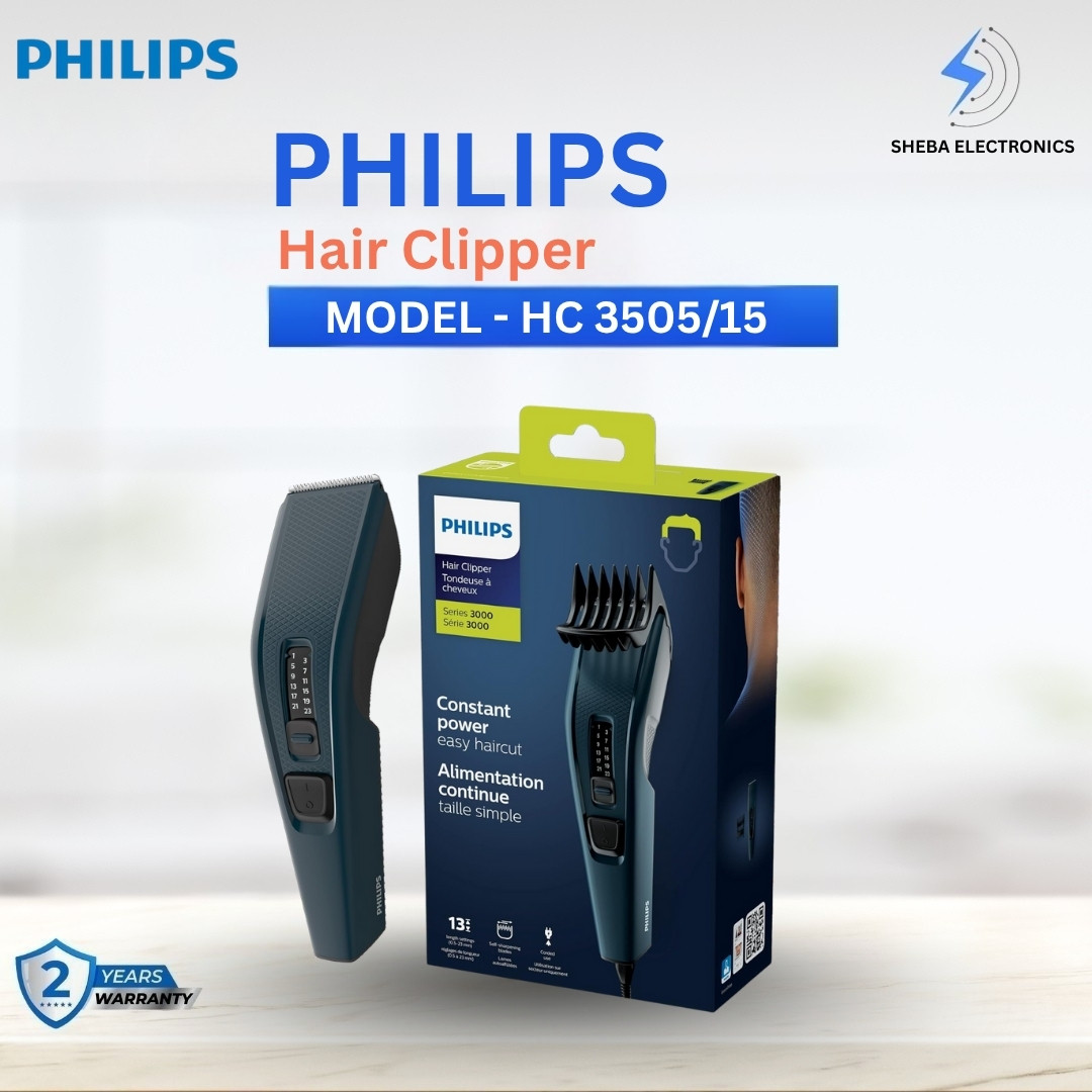 PHILIPS Hair Clipper Series 3000, Corded Electric, Hc3505/15, Multicolor