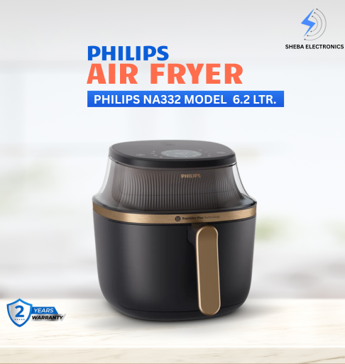 Philips Airfryer NA332 Model 3000 Series 6.2Ltr – Black Body with Copper Handle