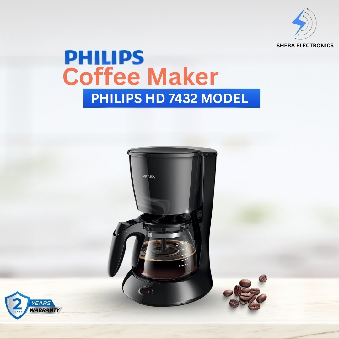 Philips  HD7432/20 Drip Coffee Maker, 0.6 L, Ideal for 2-7 cups, 750W, Black, Medium .